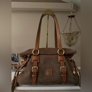 Dooney & Bourke Florentine brown suede satchel